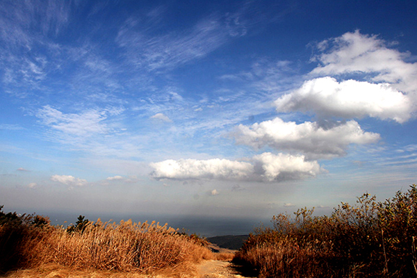 푸른하늘의 무룡산 정산의 모습
