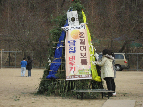 2009년 정월대보름(달집,산불방제차,소방차)